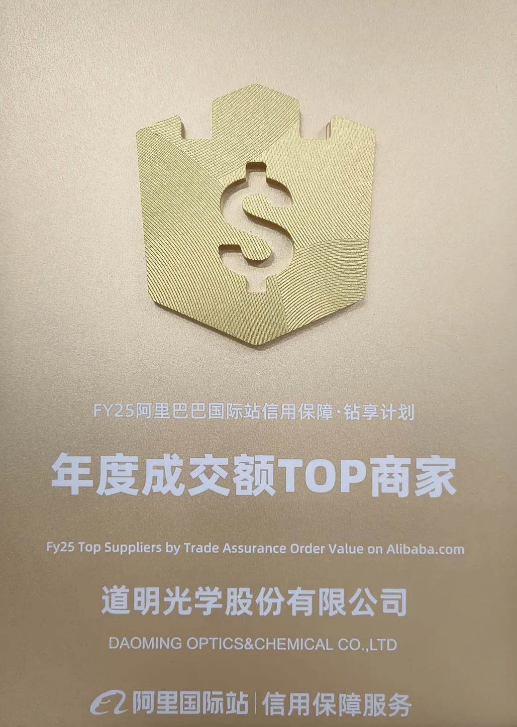 pp电子光学荣获阿里国际站年度成交额TOP商家4